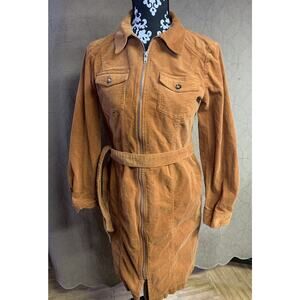 Corduroy Metro Blues Stretch Woman’s Dress Zip Up Preppy Princess Western Indie